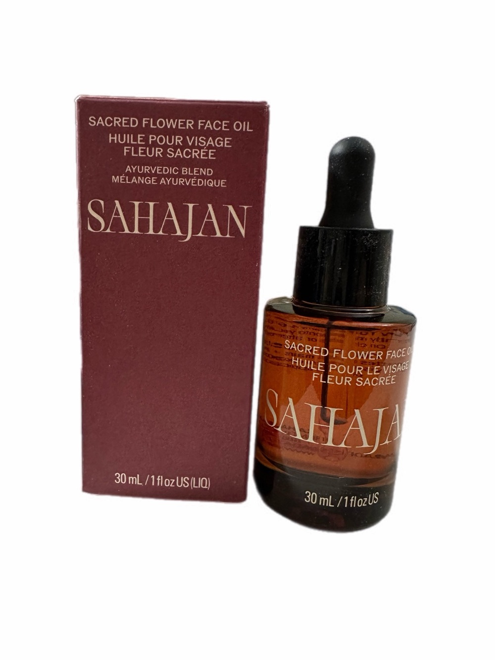 Sahajan Sacred Flower Face Oil Ayurvedic Blend 30ml / 1 fl oz NWT